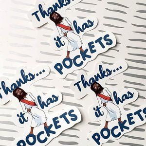 Thanks It Has Pockets Jesus Bundle of 3 Vinyl Stickers
